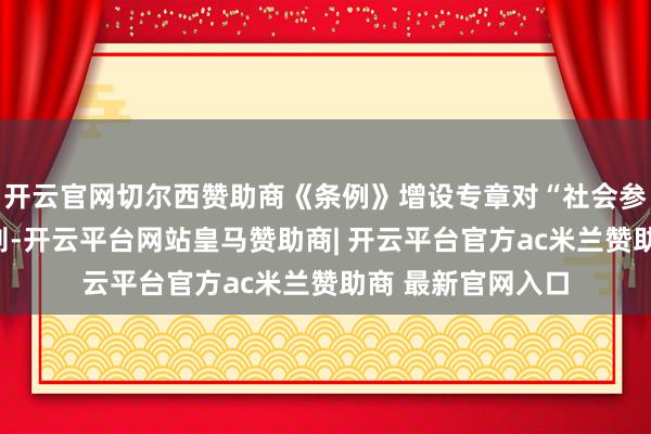 开云官网切尔西赞助商《条例》增设专章对“社会参与”作出系统法则-开云平台网站皇马赞助商| 开云平台官方ac米兰赞助商 最新官网入口