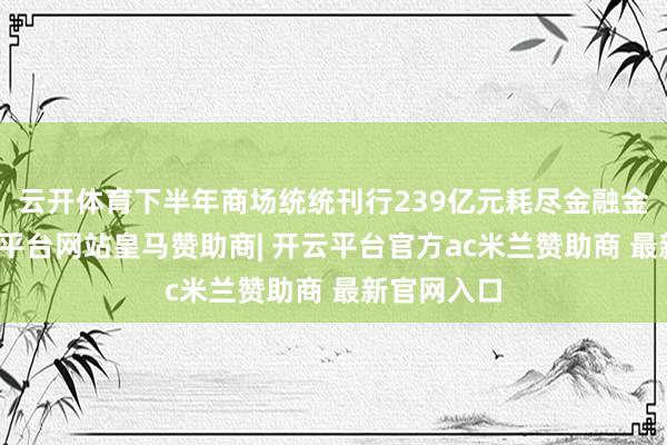 云开体育下半年商场统统刊行239亿元耗尽金融金融债-开云平台网站皇马赞助商| 开云平台官方ac米兰赞助商 最新官网入口